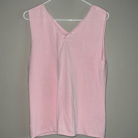 YarnWorks soft pink sleeveless sweater/sweater vest - Picture 1 of 7